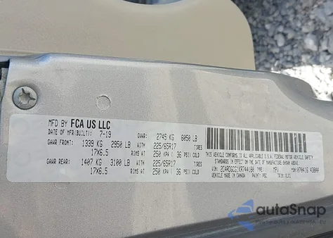 2019 Dodge Grand Caravan Sxt from USA, damaged, VIN 2C4RDGCG1KR744180